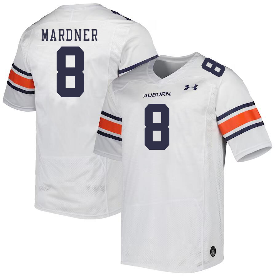 Men #8 Nick Mardner Auburn Tigers College Football Jerseys Stitched-White - Click Image to Close